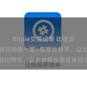 Bitpie交易记录 比特派钱包支持的区块链网络一览: 包括比特币、以太坊等主要区块链项目