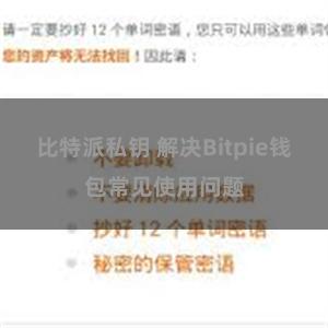 比特派私钥 解决Bitpie钱包常见使用问题