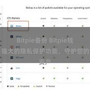 Bitpie备份 Bitpie钱包：强大的隐私保护功能，守护您的资产