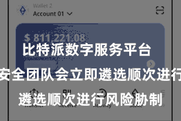比特派数字服务平台  比特派的安全团队会立即遴选顺次进行风险胁制